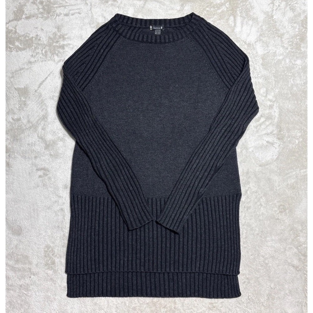 Smartwool Ripple Creek Tunic Sweater Women's Small Black Tight Knit Pullover